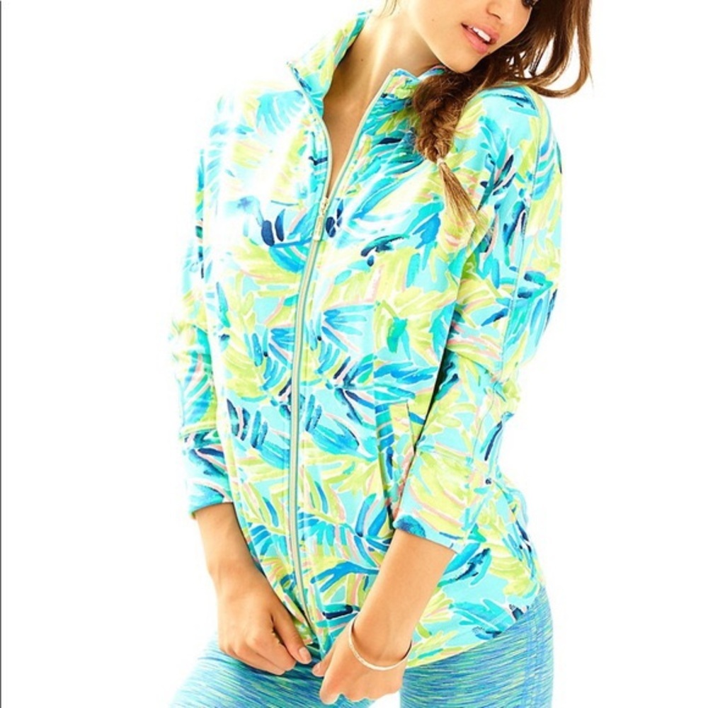 Lilly Pulitzer Deedee Swing Floral Print Zip Jacket In Serenity Now View 6